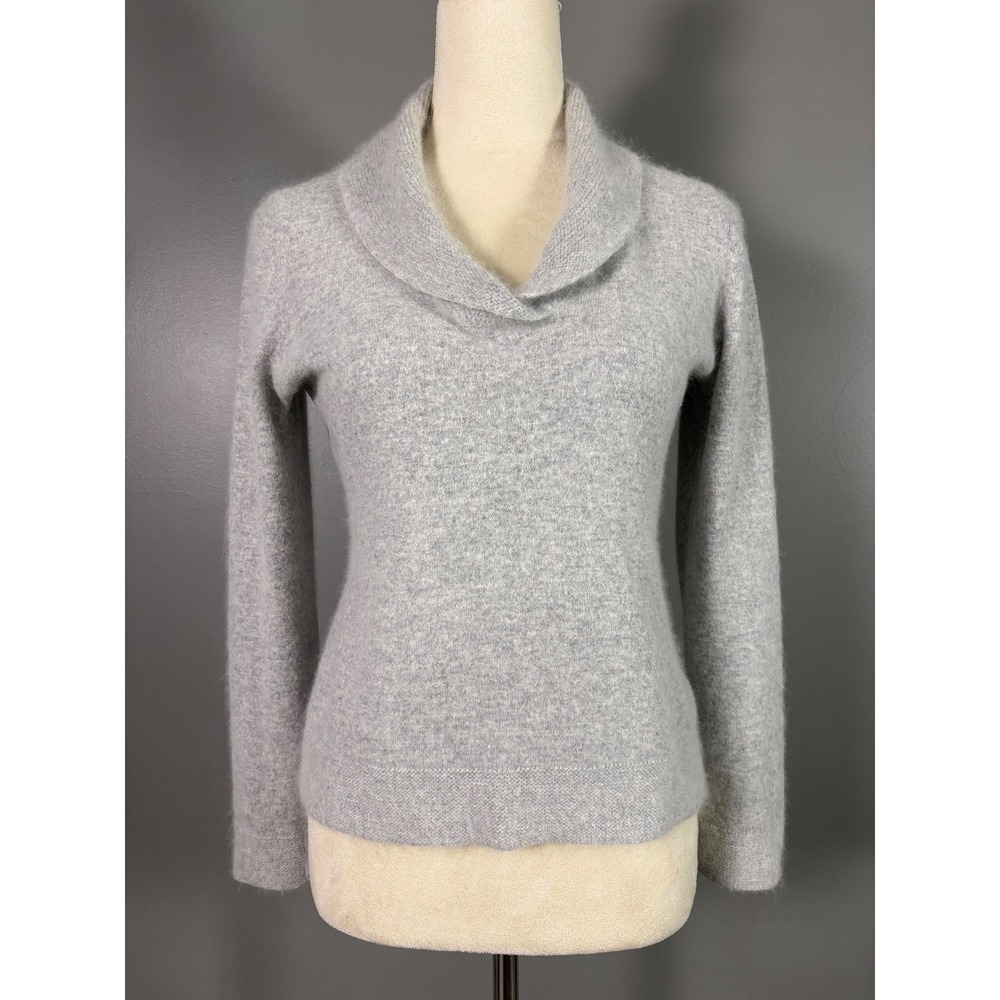 Fenn Wright Manson Sweater Womens M Wool Angora Shawl Collar Preppy Academia